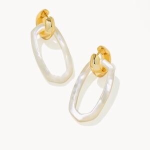Kendra Scott Danielle Gold Convertible Link Earrings in Ivory Mother-of-Pearl